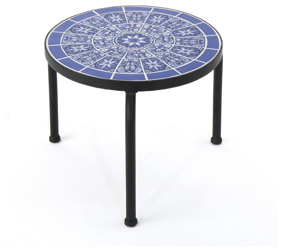 GDF Studio Soleil 10 Inch Outdoor Ceramic Top Plant Stand