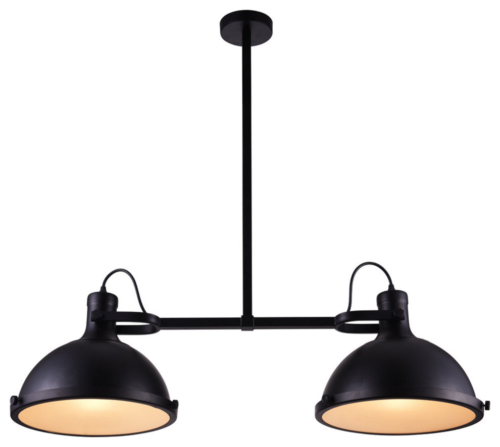 Strum 2 Light Island Chandelier With Black Finish