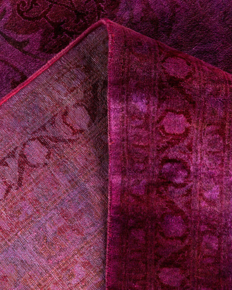 Overdyed, One-of-a-Kind Hand-Knotted Area Rug Pink, 10'2"x13'8"