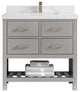 Willow Collections Parker Vanity, Gray, Calacatta Quartz, 36"