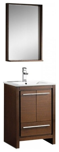 Fresca Allier 24" Wenge Brown Modern Bathroom Vanity With Mirror