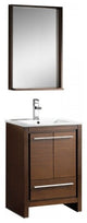 Fresca Allier 24" Wenge Brown Modern Bathroom Vanity With Mirror