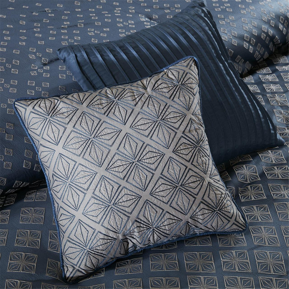 Madison Park Biloxi 7 Piece Comforter Set in Navy
