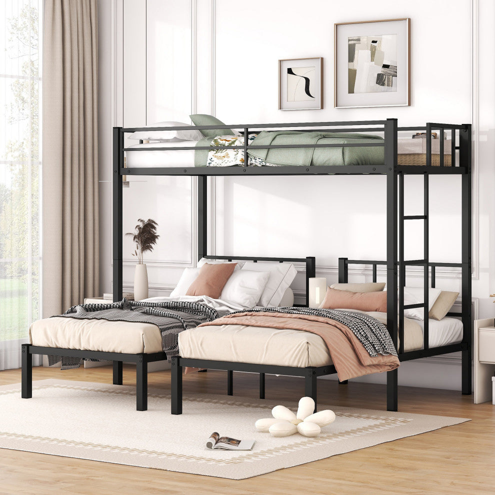 Gewnee Twin over Twin & Twin Bunk Beds for 3
