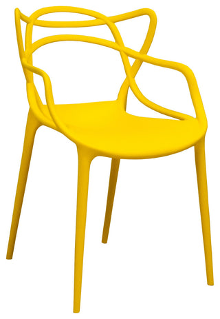 Mod Made Modern Plastic Loop Dining Chair, Set of 2, Yellow