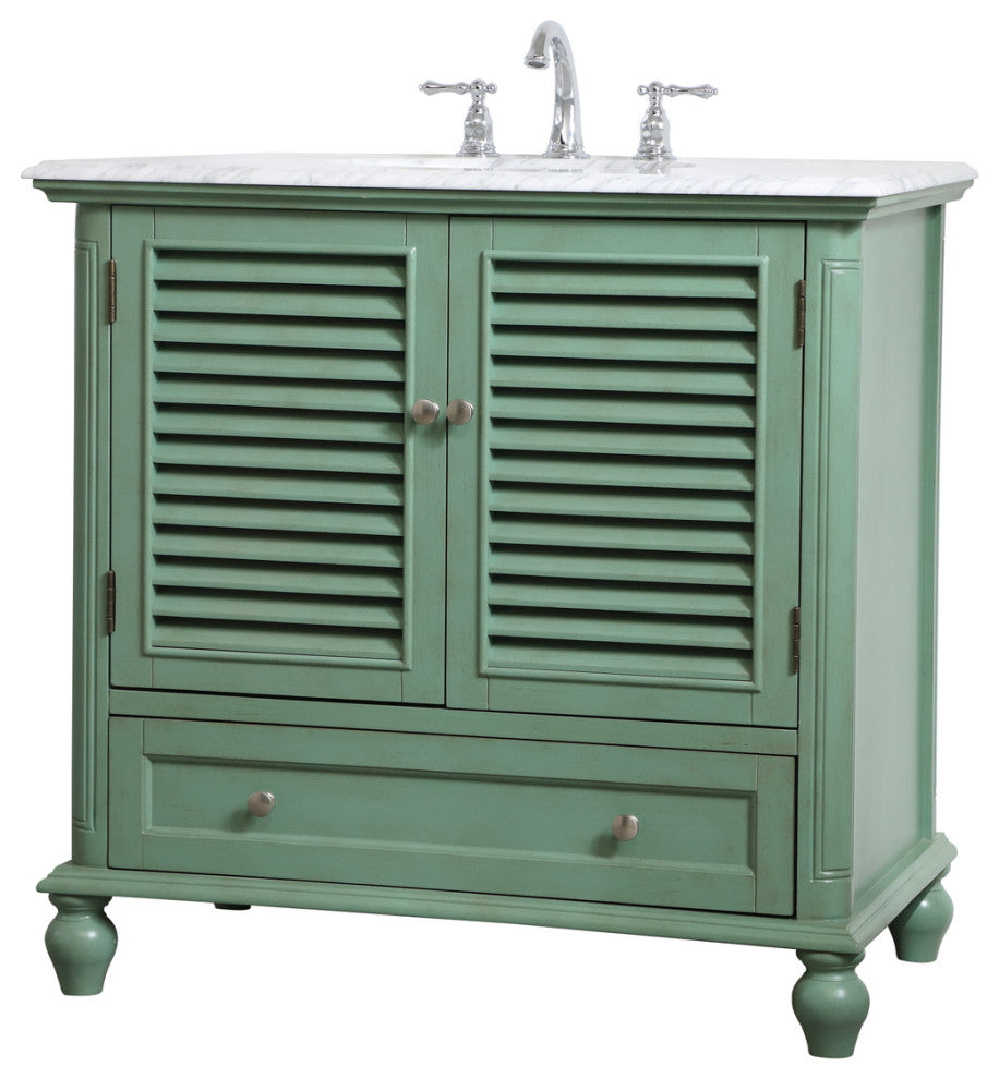 Home Living Single Bathroom Vanity, Vintage Mint, 36"