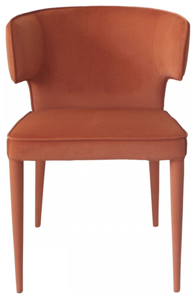 Orange Velvet Wrapped Dining Chair