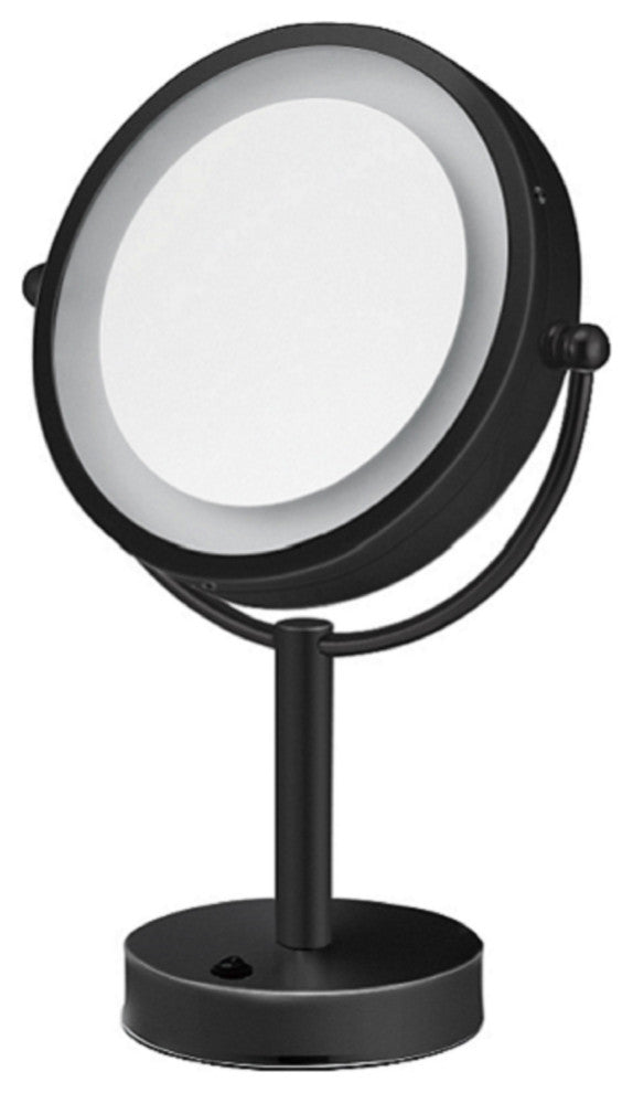 ICO Bath Volkano Double Sided Lighted 8.5 Inch Freestanding Cosmetic Mirror