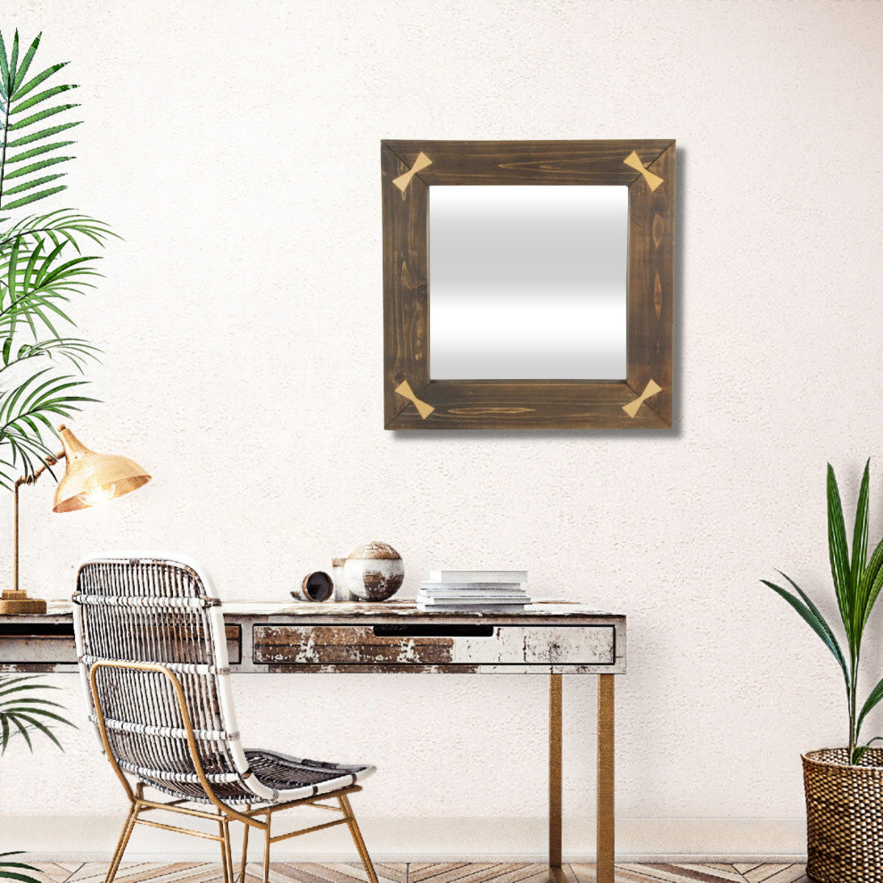 Beloitte Square Wood Accent Mirror