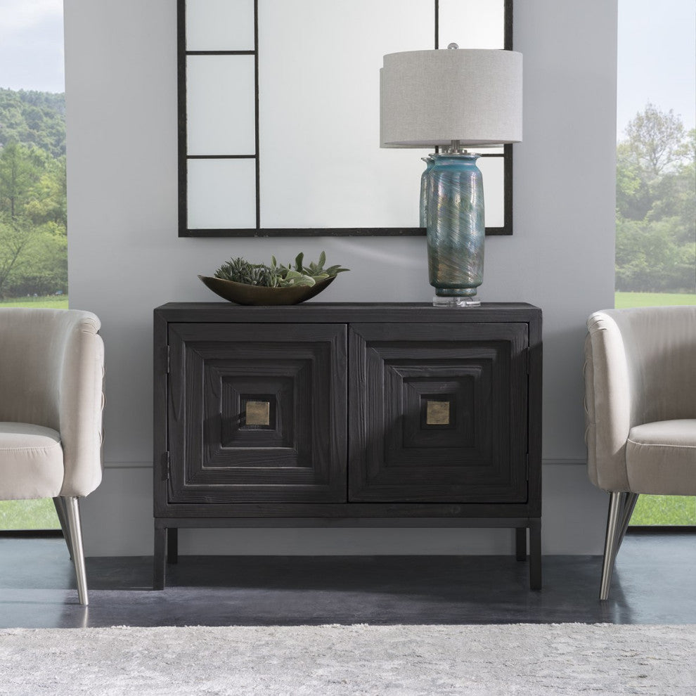 Uttermost Aiken Dark Walnut 2 Door Cabinet 24916