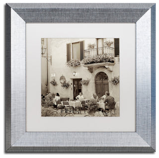 Alan Blaustein 'Tuscany Caffe VI' Art, Silver Frame, White Mat, 11x11