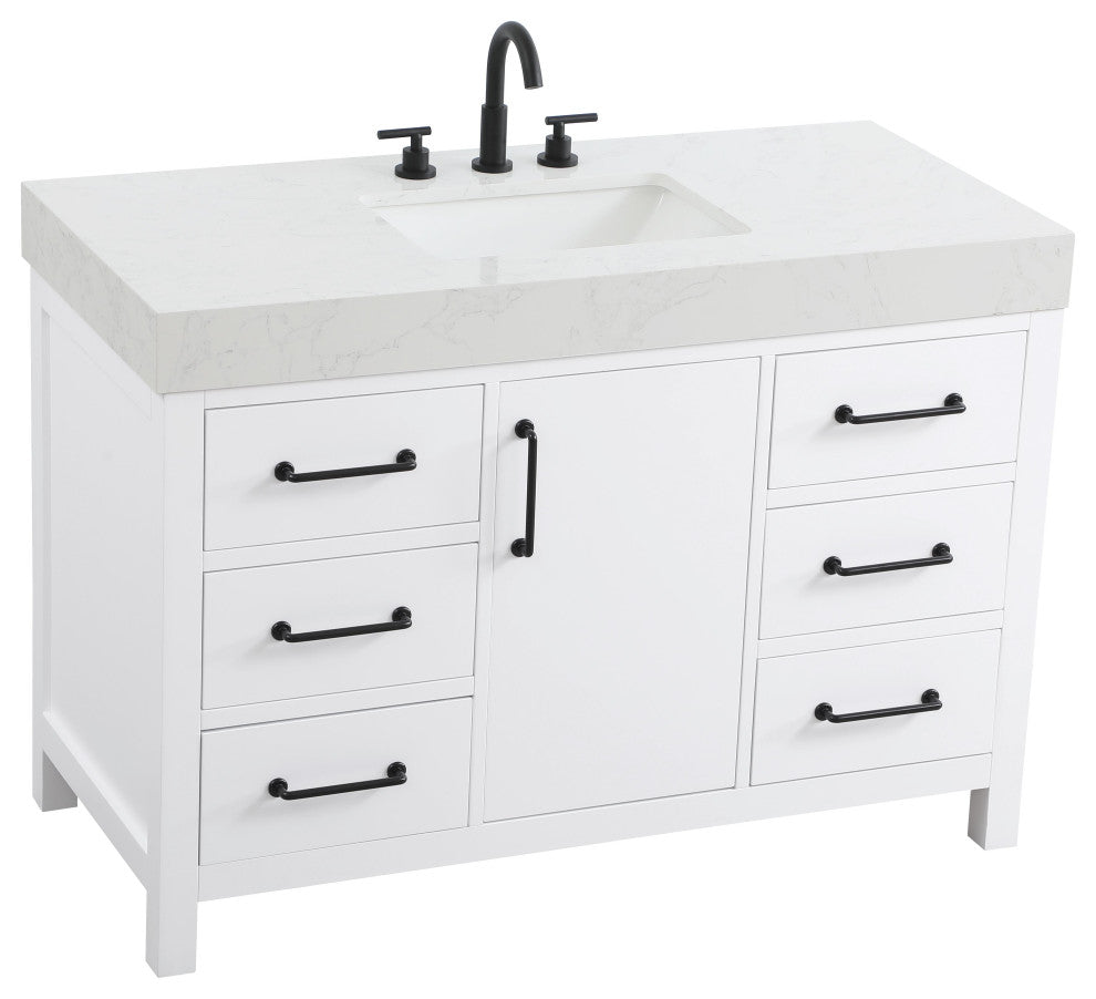 Home Living 48" Single Bathroom Vanity, White