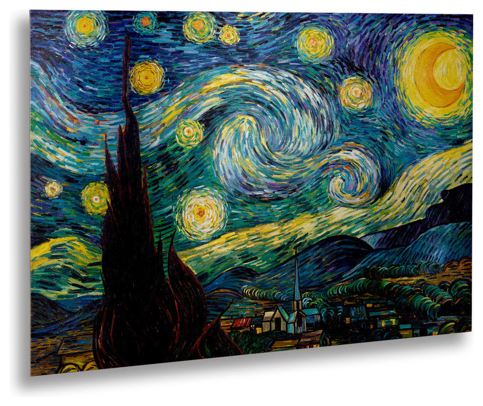 Vincent van Gogh 'Starry Night' Floating Brushed Aluminum Art