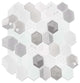 12"x6" Honey Hexa Grey Glossy 3D Tile Stickers, Set of 12