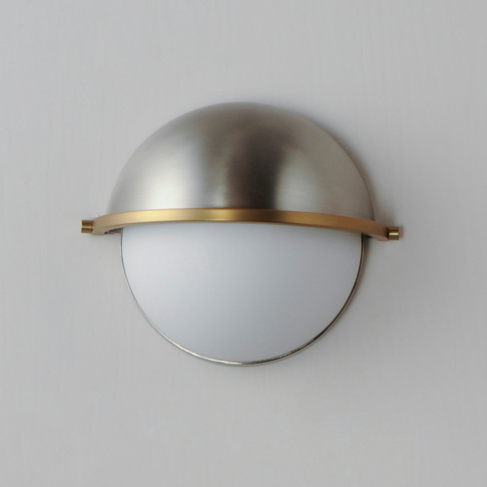 Maxim 12418 Duke 8" Tall Wall Sconce - Satin Nickel / Satin Brass