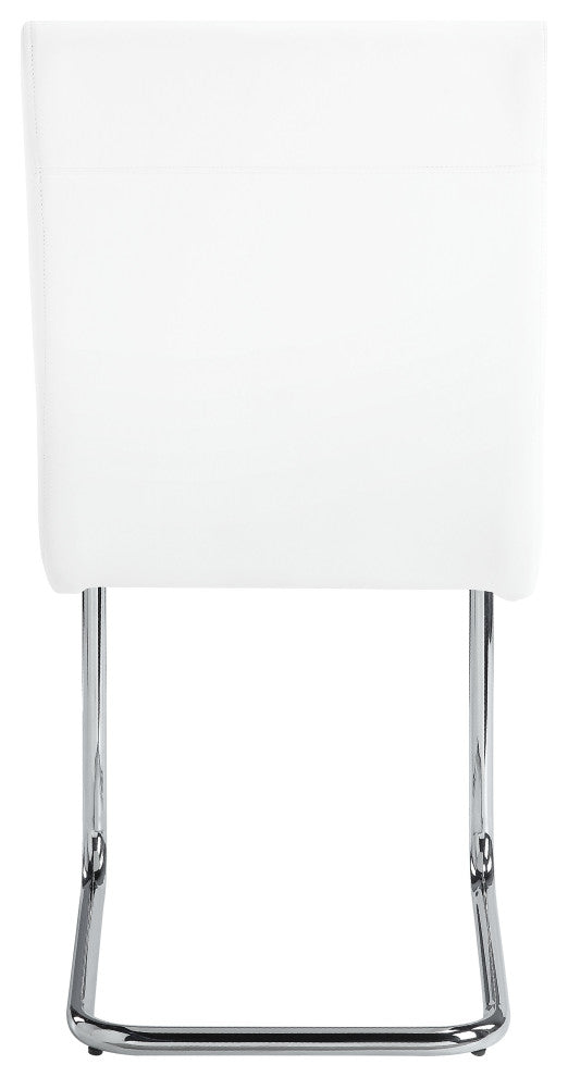 Acme Palton Side Chair Set of 2 White PU and Chrome Finish