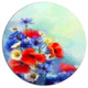 Blue Cornflower And White Daisy, Flower Round Wall Art, 23"