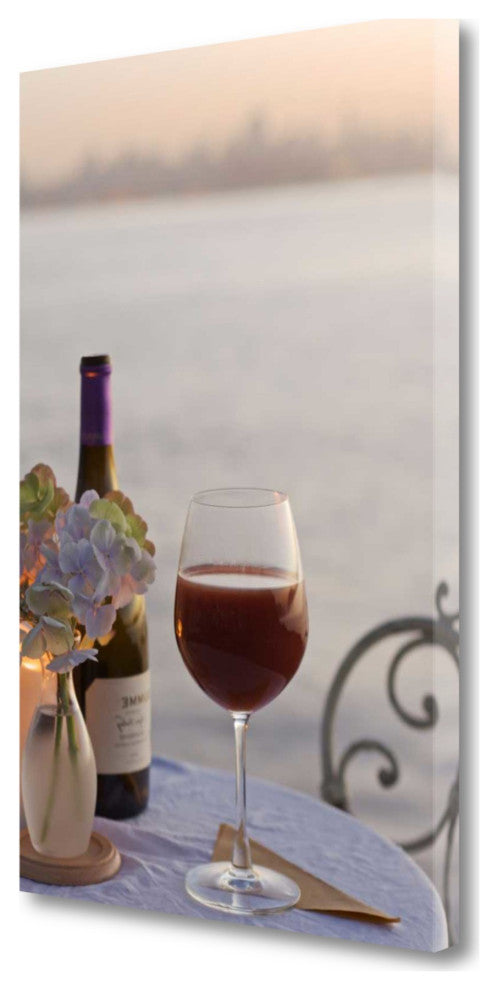 Glass of Wine City 1 Giclee Wrap Canvas Wall Art