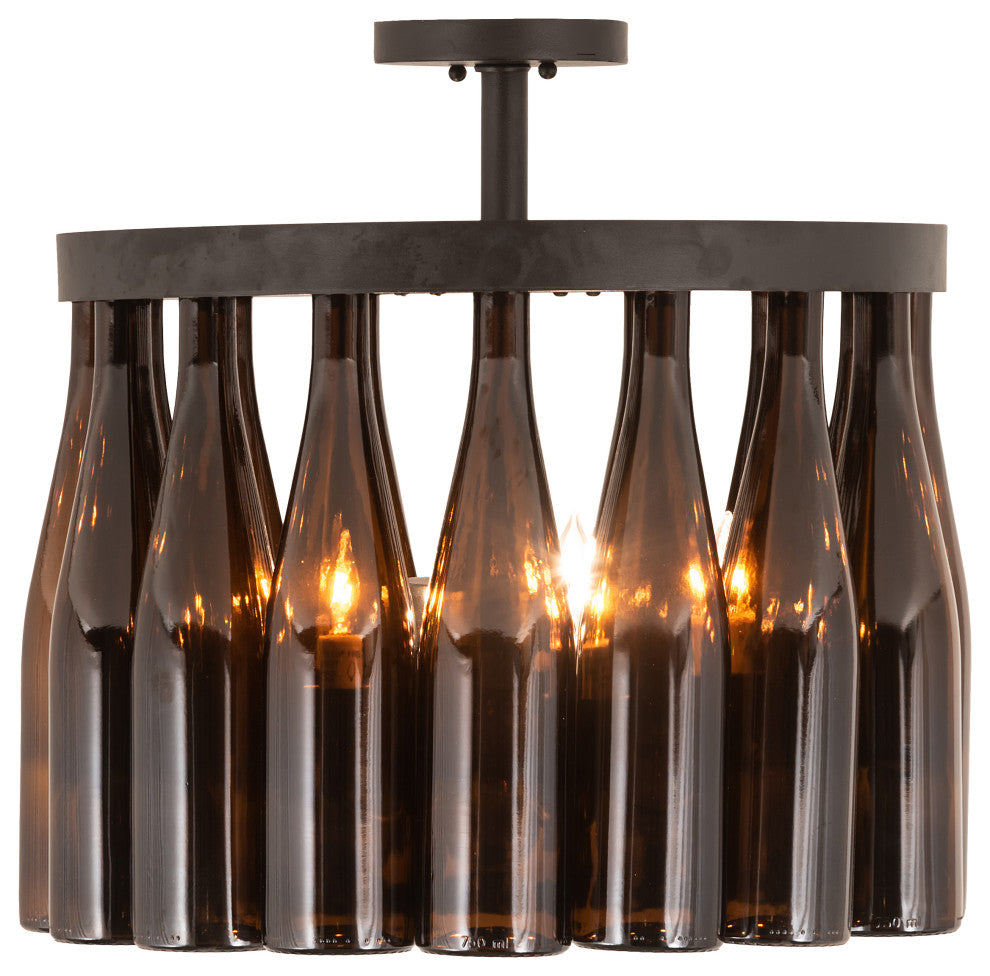 19 Wide Tuscan Vineyard 16 Wine Bottle Chandelier