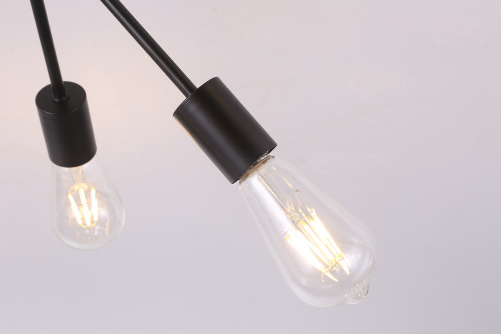 Riley 6 Light Flush Mount Ceiling Fixture in Black