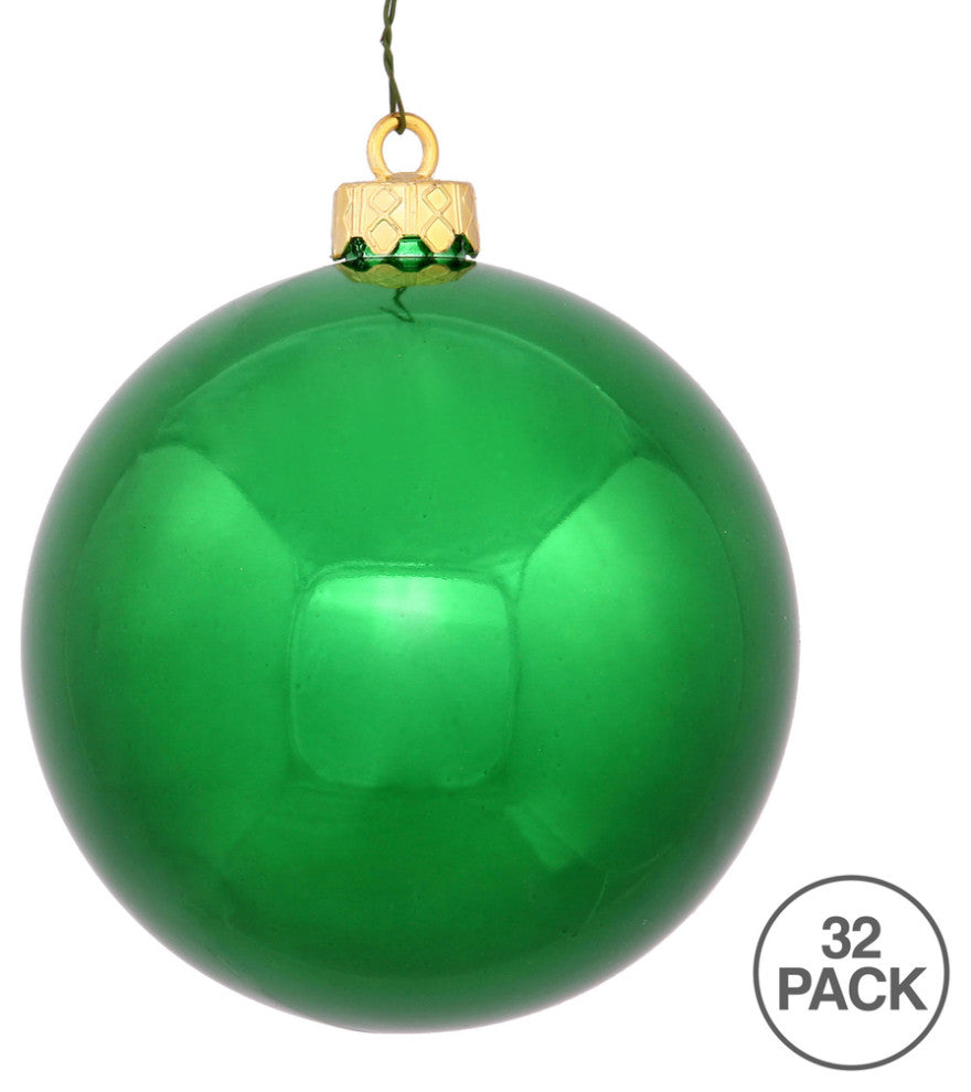 3" Christmas Green Shiny Ball 32/Box
