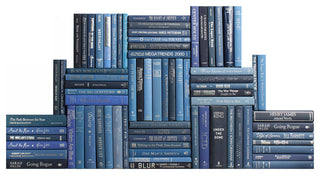 Decorative Books - Denim & Silver Book Wall - Set of 75 Blue Books