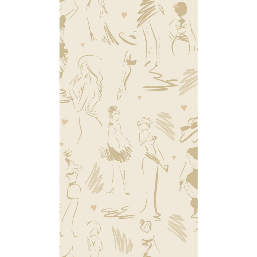 Glamour Peel and Stick Wallpaper, Beige