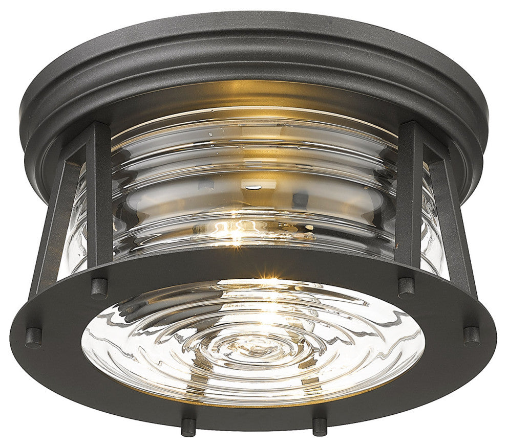 Zlite 491F2-BRZ 2-Light Flush Mount, Clear