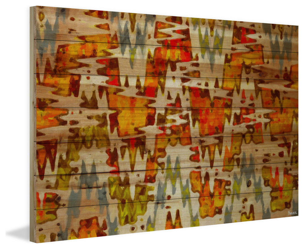 "Norwegian Wood" Print on Natural Pine Wood, 36"x24"