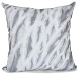 Shibori Stripe, Geometric Print Pillow, Gray, 20"x20"