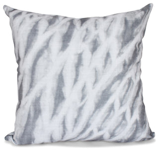 Shibori Stripe, Geometric Print Pillow, Gray, 20"x20"