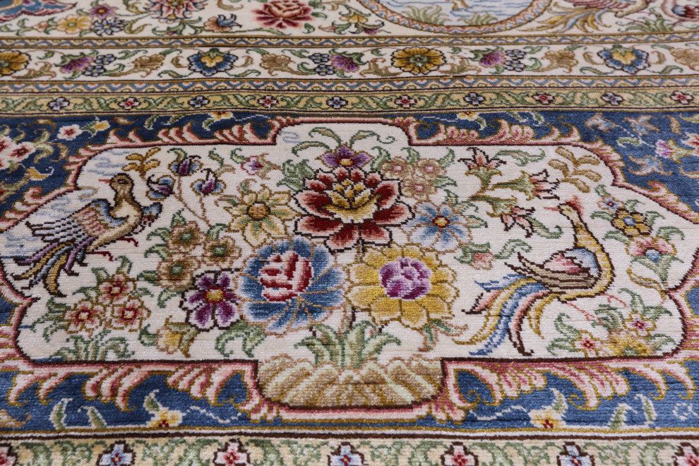 Hand Knotted High End Persian 100% Silk Rug 8' 0" X 10' 0''- Q4778