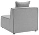 Lounge Sectional Sofa Set, Fabric, Gray, Modern, Outdoor Patio Cafe Bistro