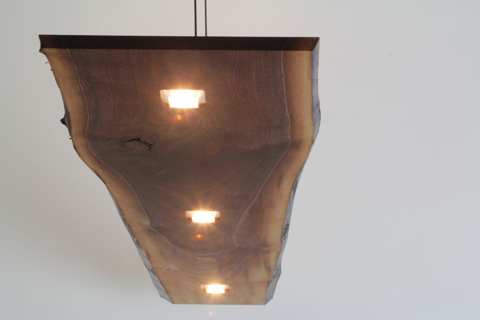 Cerno Vix LED Linear Pendant, Dark Stained Walnut, 3500k (Cool)