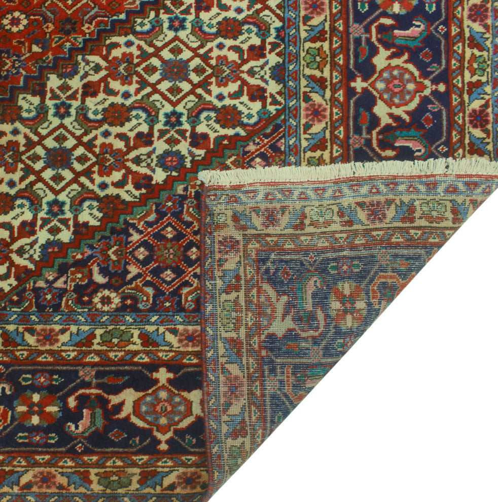 Fine Vintage Distressed Norbert Red/Navy Rug, 6'7x9'9
