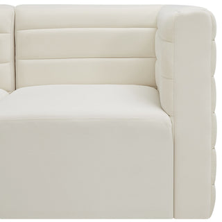 Quincy Velvet Upholstered 5-Piece L-Shaped Modular Sectional, Cream
