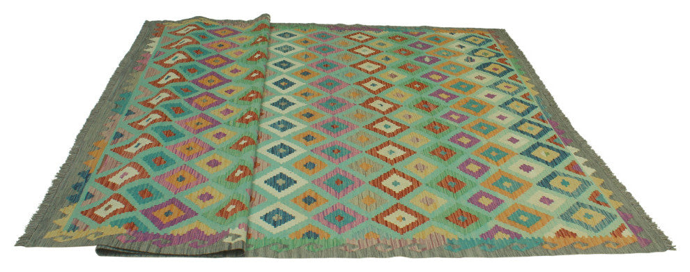 Sangat Kilim Ellianna Light green/Rust Rug, 7'11x11'0
