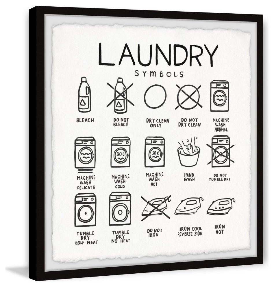 "Laundry Signs" Framed Painting Print, 12x12