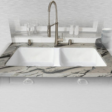 Double Bowl - Easy installation No Hole Undermount