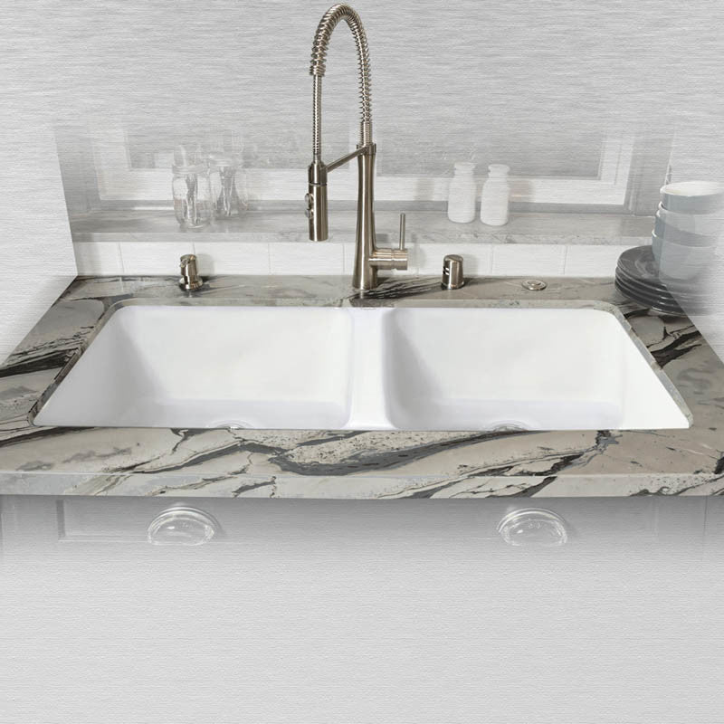 Double Bowl - Easy installation No Hole Undermount