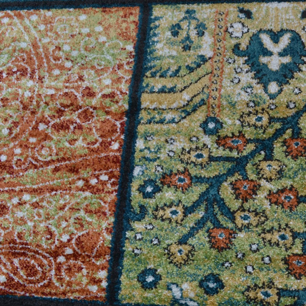 MACHINE MADE HEATSET POLYPROPYLENE AREA RUGS -Multicolor,Contemporary Design, [Rectangle] 4'x6'