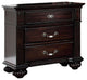 Syracuse Traditional Style Beautiful Nightstand, Dark Walnut