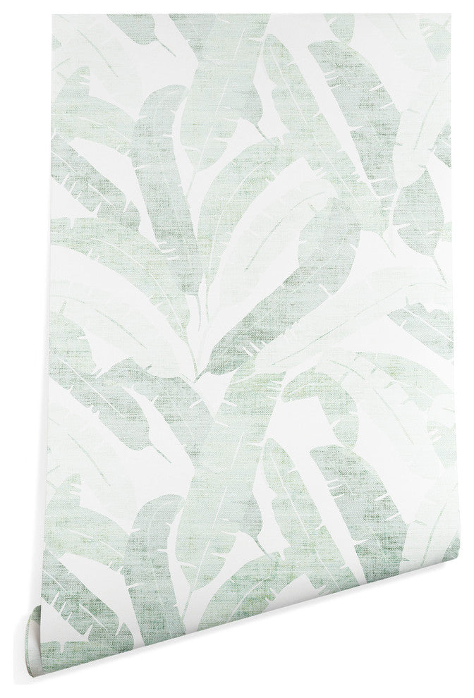 Deny Designs Holli Zollinger Banana Leaf Light Wallpaper, Green, 2''x8''