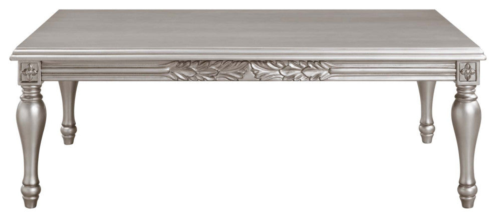 Wood Rectangular Coffee Table, Platinum