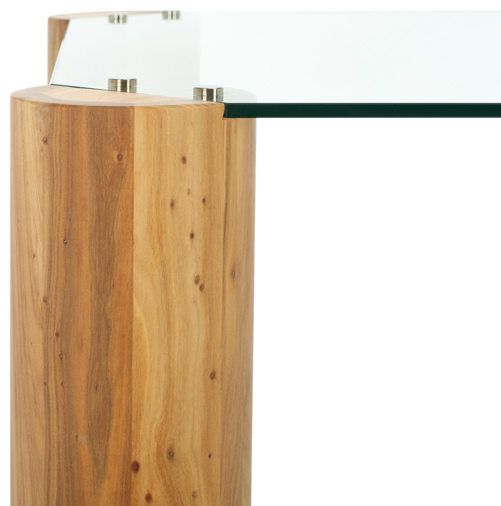 Safavieh Couture Robbie Square Glass Coffee Table, Natural