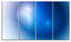 Mysterious Blue Fractal Texture, Abstract Wall Art Canvas, 48"x28", 4 Panels