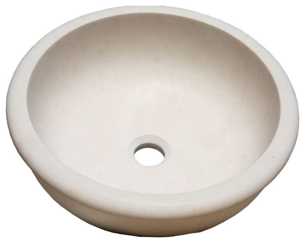 Natural Stone Classic Limestone Vessel Sink (D)16" (H)6"