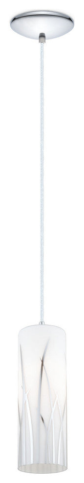 Eglo 1x100w Mini Pendant W/  Chrome Finish & White & Chrome Dcor - 92739A