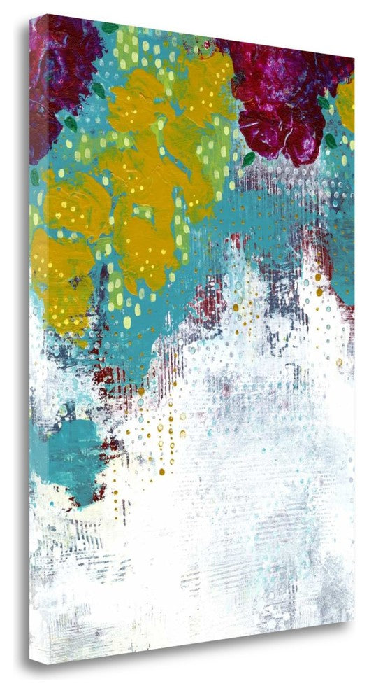 "Purple And Gold Floral Abstract" By Sarah Ogren, Giclee on Gallery Wrap Canvas