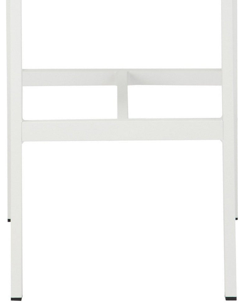 Benzara BM287728 Set of 4 Bar Height Side Chairs, White Aluminum Metal Frames